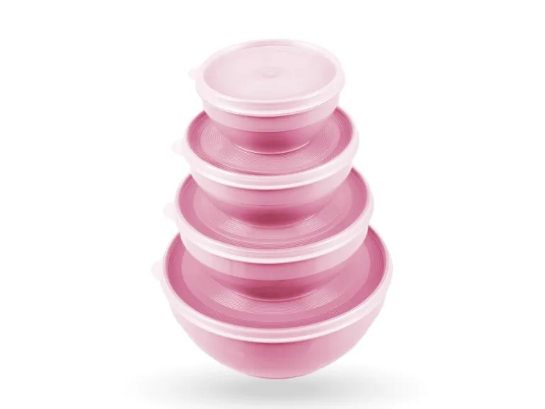 Bestgoodies Vorratsdosen 12er Set Rund Rosa 3 x 4er