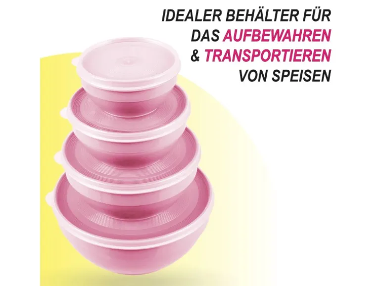 Bestgoodies Vorratsdosen 12er Set Rund Rosa 3 x 4er