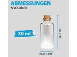 Bestlivings Fläschchen Glas mit Korken 30ml 24er Pack