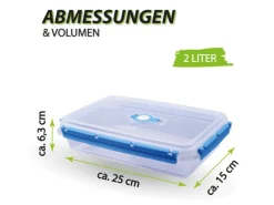 Bestlivings Frischhaltebox Mit Deckel Fresh System 2 Liter Brotdose Blau