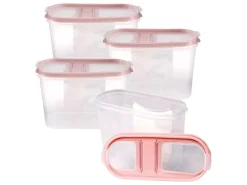 Bestlivings Frischhaltebox Schüttdose 1,4 Liter 4er Pack Altrose