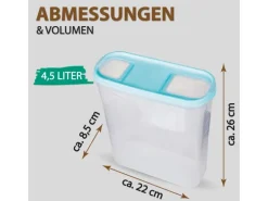 Bestlivings Frischhaltebox Schüttdose 4,5 Liter 1er Pack Türkis