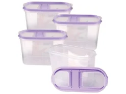 Bestlivings Frischhaltebox Schüttdose 1,4 Liter 4er Pack Lila