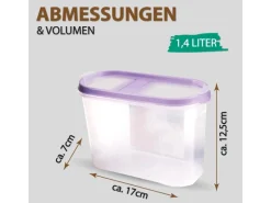 Bestlivings Frischhaltebox Schüttdose 1,4 Liter 8er Pack Lila