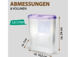 Bestlivings Frischhaltebox Schüttdose 2,8 Liter 2er Pack Lila
