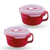 Bestlivings Frischhaltebox 0,85L Frühstücksschale Im Set Rot 2er Pack