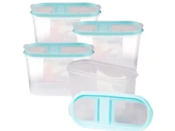 Bestlivings Frischhaltebox Schüttdose 1,4 Liter 4er Pack Türkis