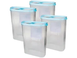 Bestlivings Frischhaltebox Schüttdose 2,8 Liter 4er Pack Türkis