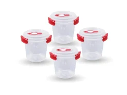 Bestlivings Frischhaltebox 0,64L Joghurt Im Set Rot 4er Pack