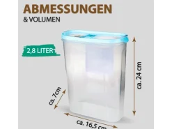 Bestlivings Frischhaltebox Schüttdose 2,8 Liter 8er Pack Türkis
