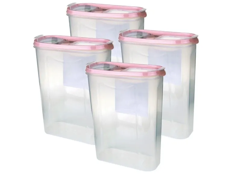 Bestlivings Frischhaltebox Schüttdose 2,8 Liter 4er Pack Altrose