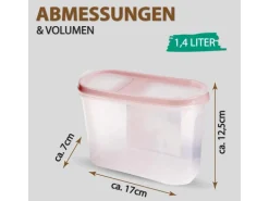 Bestlivings Frischhaltebox Schüttdose 1,4 Liter 8er Pack Altrose