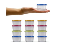 Bestlivings Vorratsdosen Kunststoff 50ml Mit Farbigen Deckel 6 x 35 cm 12er Pack