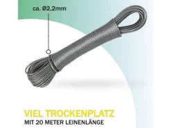 Bestlivings Wäscheleine 20 Meter x 2,2 mm Anthrazit