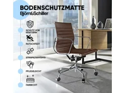Björn&Schiller Bodenschutzmatte Plastik Grau 100 x 120 cm Kratzschutz Schreibtischunterlage