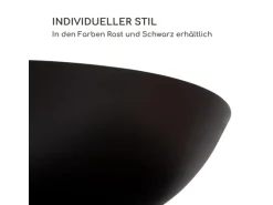 Blumfeldt Savage 2.0 Wide Feuerschale Grill Bambus-Schneidebrett Wetterschutz Schwarz