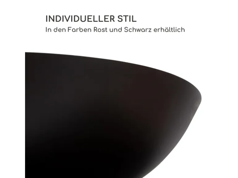 Blumfeldt Savage 2.0 Wide Feuerschale Grill Bambus-Schneidebrett Wetterschutz Schwarz