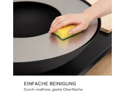 Blumfeldt Savage 2.0 Wide Feuerschale Grill Bambus-Schneidebrett Wetterschutz Schwarz