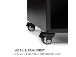 Blumfeldt Savage 2.0 Wide Feuerschale Grill Bambus-Schneidebrett Wetterschutz Schwarz