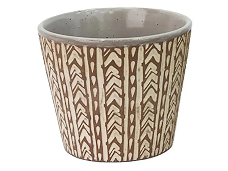 Boltze Übertopf Amina Groß 12 cm x 14,4 cm x 12 cm Braun