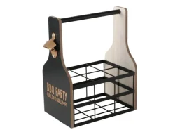 Boltze Flaschenträger Grillhouse 2-fach Sortiert 33 cm x 18 cm x 29 cm Natur