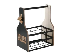 Boltze Flaschenträger Grillhouse 2-fach Sortiert 33 cm x 18 cm x 29 cm Natur