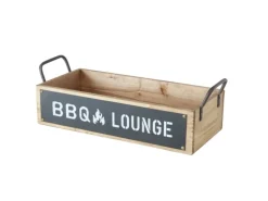 Boltze Tablett Conny 15 cm x 20 cm x 48 cm Schwarz-Braun