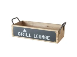 Boltze Tablett Conny 13 cm x 16 cm x 42 cm Schwarz-Natur