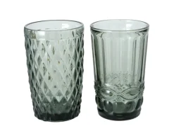 Boltze Trinkglas Aurora 2-fach Sortiert 13 cm x 8 cm x 13 cm Schwarz