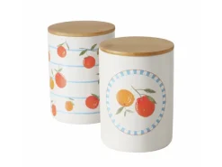 Boltze Vorratsdose Fruits 2-fach Sortiert 16 cm x 12 cm x 16 cm Orange