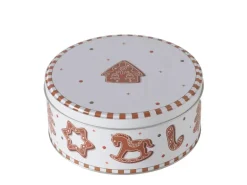 Boltze Vorratsdose Ginger Groß 8 cm x 18 cm x 8 cm Braun-Weiß