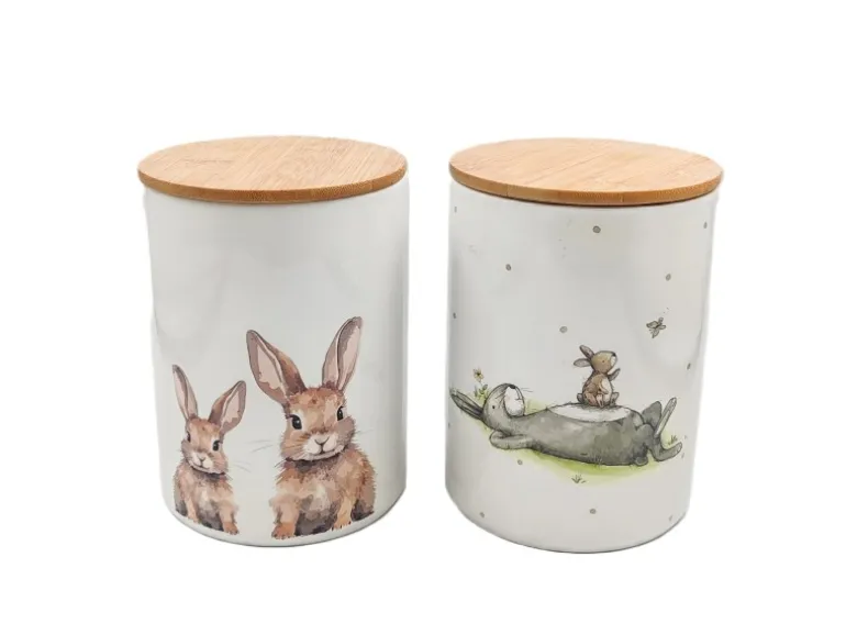 Boltze Vorratsdose Knuffi Groß 16 cm x 12 cm x 16 cm Weiß