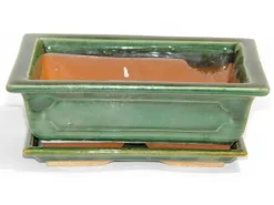 Bonsai Schale - Unterteller Grün Ø ca. 20 cm