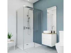 Breuer Duschrückwand Soft-Touch Stein Aluminium 210 cm x 100 cm