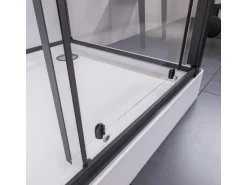 Breuer Komplettdusche Anschlag Rechts 120 cm x 80 cm Schwarz Matt