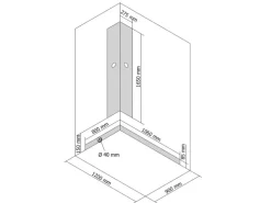 Breuer Komplettdusche Anschlag Rechts 120 cm x 80 cm Schwarz Matt