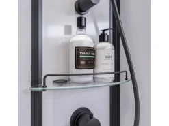 Breuer Komplettdusche Anschlag Links 120 cm x 80 cm Schwarz Matt