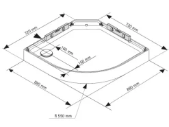 Breuer Runddusche Schiebetür Rückwände 200 cm x 90 cm