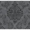 Bricoflor Barock Tapeten Panel anthrazit Tapete Selbstklebend Ideal für Schlafzimmer und Wohnzimmer Vintage Vliestapete mit Ornament als Wandpaneel