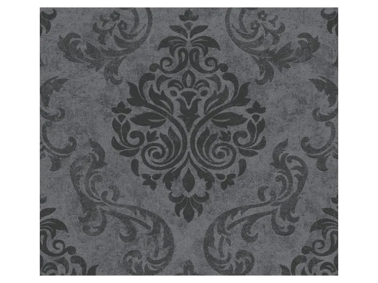 Bricoflor Barock Tapeten Panel anthrazit Tapete Selbstklebend Ideal für Schlafzimmer und Wohnzimmer Vintage Vliestapete mit Ornament als Wandpaneel