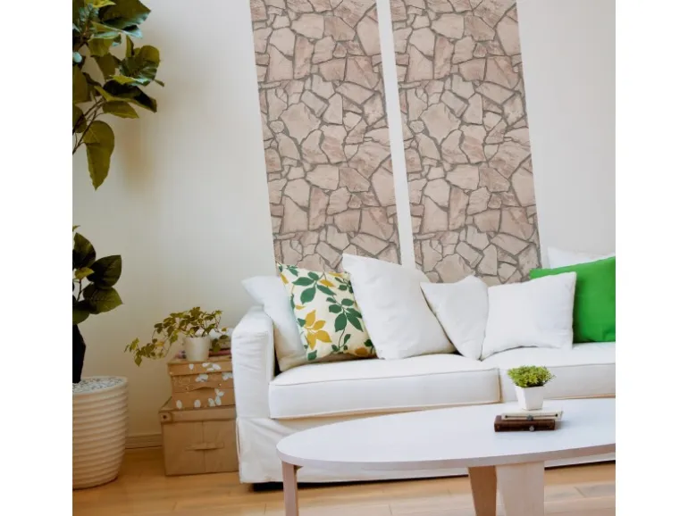 Bricoflor BruchsteinTapete inBeige Grau 3D Tapete inSteinoptik Selbstklebend für Wohnzimmer und Küche NatursteinVliestapete als Panel