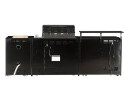 Buschbeck Outdoorküche Brighton aus Schwarzer Edelstahl mit Marmor-Platte