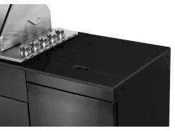 Buschbeck Outdoorküche Brighton aus Schwarzer Edelstahl mit Marmor-Platte