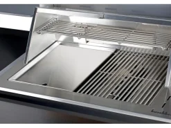 Buschbeck Outdoorküche Brighton aus Schwarzer Edelstahl mit Marmor-Platte