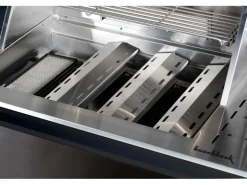 Buschbeck Outdoorküche Brighton aus Schwarzer Edelstahl mit Marmor-Platte