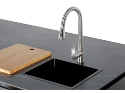 Buschbeck Outdoorküche Derby aus Keramikverkleidung Weiß inkl. Wetterschutzhülle