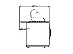 Buschbeck Outdoorküche Derby aus Keramikverkleidung Weiß inkl. Wetterschutzhülle
