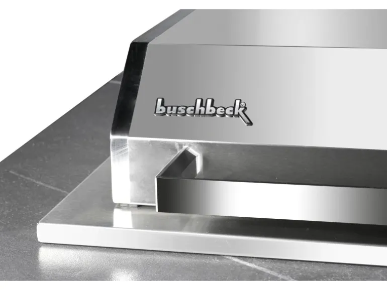 Buschbeck Outdoorküche Derby aus Keramikverkleidung Weiß inkl. Wetterschutzhülle