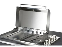 Buschbeck Outdoorküche Derby aus Keramikverkleidung Weiß inkl. Wetterschutzhülle