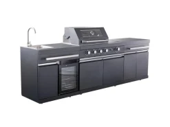Buschbeck Outdoorküche King Range 112 cm x 282 cm x 58 cm Schwarz